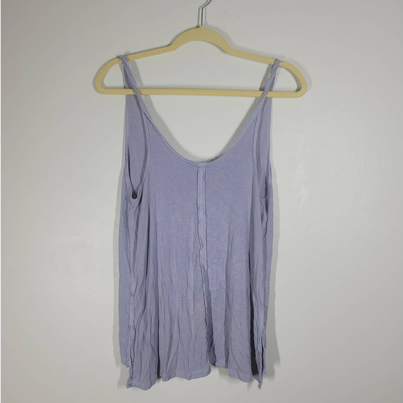 Free People Scarlett Tank Size S Tie Neck Sleeveless Stretch Top Cami Blue - Picture 4 of 8